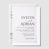 Invitations En Vélin Elegant Botanical Modern Minimalist Wedding (Compenser)