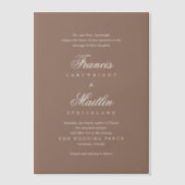 Invitations En Vélin Elegant Brown Romantic Wedding (Recto)