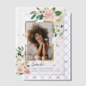 Invitations En Vélin Elégant cadre rose rose floral or (Décalage (Invitation))