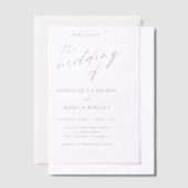 Invitations En Vélin Elegant Calligraphy Modern Wedding (Compenser)