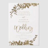 Invitations En Vélin Élégant Chic Classic Faux Gold Foil Mariage (Recto)
