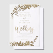 Invitations En Vélin Élégant Chic Classic Faux Gold Foil Mariage (Compenser)