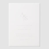 Invitations En Vélin Élégant, Classique, Monogramme, Mariage (Recto)