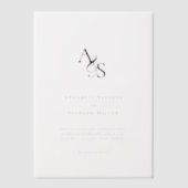 Invitations En Vélin Élégant, Classique, Monogramme, Mariage (Recto)