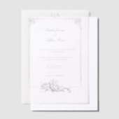 Invitations En Vélin Élégant classique Rococo Floral (Compenser)