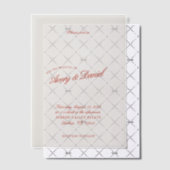 Invitations En Vélin Élégant classique rouge et Mariage bleu profond (Décalage (Invitation))