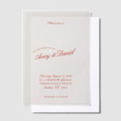 Invitations En Vélin Élégant classique rouge et Mariage bleu profond (Compenser)