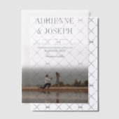 Invitations En Vélin Élégant crayon gris texte Mariage photo (Décalage (Invitation))