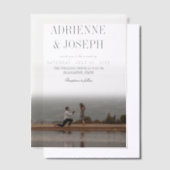 Invitations En Vélin Élégant crayon gris texte Mariage photo (Compenser)