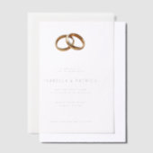 Invitations En Vélin Elegant Cream Wedding Rings (Compenser)