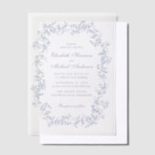 Invitations En Vélin Elégant Dusty Blue Chinoiserie Mariage d'aquarelle (Compenser)