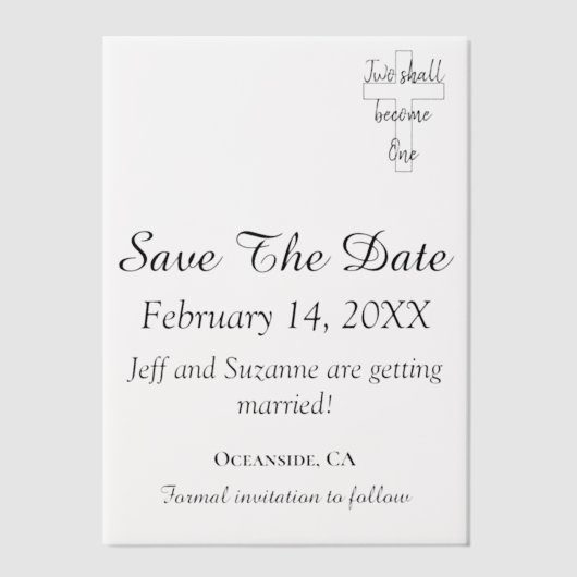 Invitations En Vélin Élégant Enregistrer La Date Photo Overlay Christia (Recto)