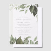 Invitations En Vélin Élégant Eucalyptus Feuille Mariage moderne (Compenser)