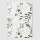 Invitations En Vélin Elégant Eucalyptus Or Verdure Superposition Sage (Recto)
