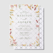 Invitations En Vélin Élégant Fleur sauvage d'été Mariage de couronne (Décalage (Invitation))