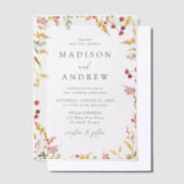 Invitations En Vélin Élégant Fleur sauvage d'été Mariage de couronne (Compenser)