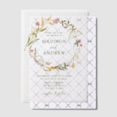 Invitations En Vélin Élégant Fleur sauvage d'été Mariage de couronne (Décalage (Invitation))