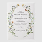 Invitations En Vélin Élégant Fleur sauvage Meadow Mariage (Recto)