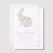 Invitations En Vélin Elégant Fleur sauvage Rabbit Brunch de Pâques (Compenser)