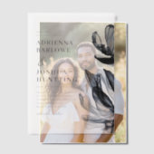 Invitations En Vélin Elégant Fleurs Fumées Side Texte Mariage Marine (Décalage (Couple))