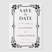 Invitations En Vélin Elegant Floral Frame Wedding Save the Date (Recto)