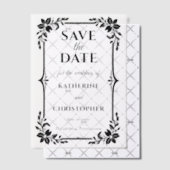 Invitations En Vélin Elegant Floral Frame Wedding Save the Date (Décalage (Invitation))