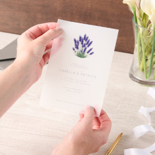 Invitations En Vélin Élégant floral lavande