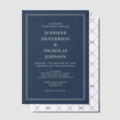 Invitations En Vélin Elegant Formal Navy Blue Wedding (Décalage (Invitation))