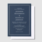 Invitations En Vélin Elegant Formal Navy Blue Wedding (Compenser)