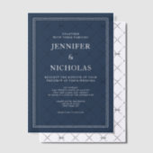 Invitations En Vélin Elegant Formal Navy Blue Wedding (Décalage (Invitation))