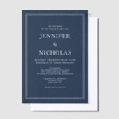 Invitations En Vélin Elegant Formal Navy Blue Wedding (Compenser)