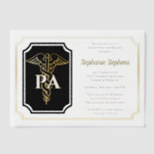 Invitations En Vélin Elégant Gold Physicians Assistant Graduation Party (Recto)