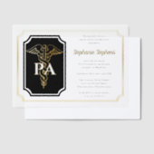Invitations En Vélin Elégant Gold Physicians Assistant Graduation Party (Compenser)