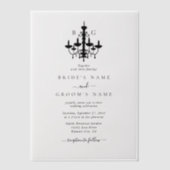 Invitations En Vélin Élégant lustre noir blanc Mariage (Recto)
