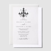 Invitations En Vélin Élégant lustre noir blanc Mariage (Compenser)