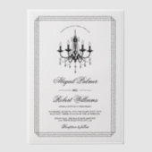 Invitations En Vélin Élégant lustre noir blanc Vieux mariage argent (Recto)
