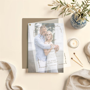 Invitations En Vélin Elégant Mariage Beige Main Tirée Bow & Ribbon