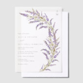 Invitations En Vélin Élégant Mariage Botanique Lavande Peint à la Main (Compenser)