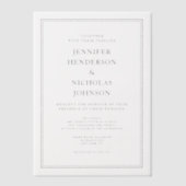 Invitations En Vélin Élégant Mariage Classique Noir Et Blanc (Recto)