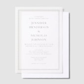 Invitations En Vélin Élégant Mariage Classique Noir Et Blanc (Compenser)