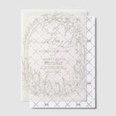 Invitations En Vélin Elégant Mariage Coquette Jardin Sage (Décalage (Invitation))