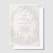 Invitations En Vélin Elégant Mariage Coquette Jardin Sage (Compenser)