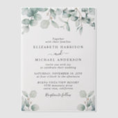 Invitations En Vélin Elégant Mariage d'aquarelle Eucalyptus (Recto)