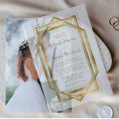 Invitations En Vélin Elégant Mariage de cadre déco Gold White années 19