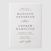 Invitations En Vélin Élégant Mariage de calligraphie noire (Recto)