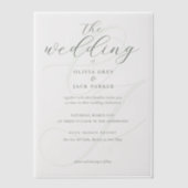 Invitations En Vélin Élégant Mariage de calligraphie verte Sage (Recto)