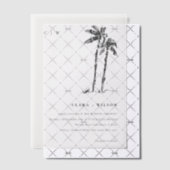 Invitations En Vélin Élégant Mariage de croquis de palmier côtier tropi (Décalage (Invitation))