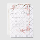 Invitations En Vélin Élégant Mariage de fleurs de cerisier (Décalage (Invitation))