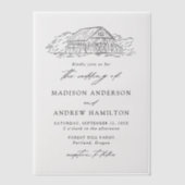 Invitations En Vélin Élégant Mariage de grange rustique (Recto)