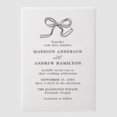 Invitations En Vélin Élégant Mariage de la cale noire (Recto)